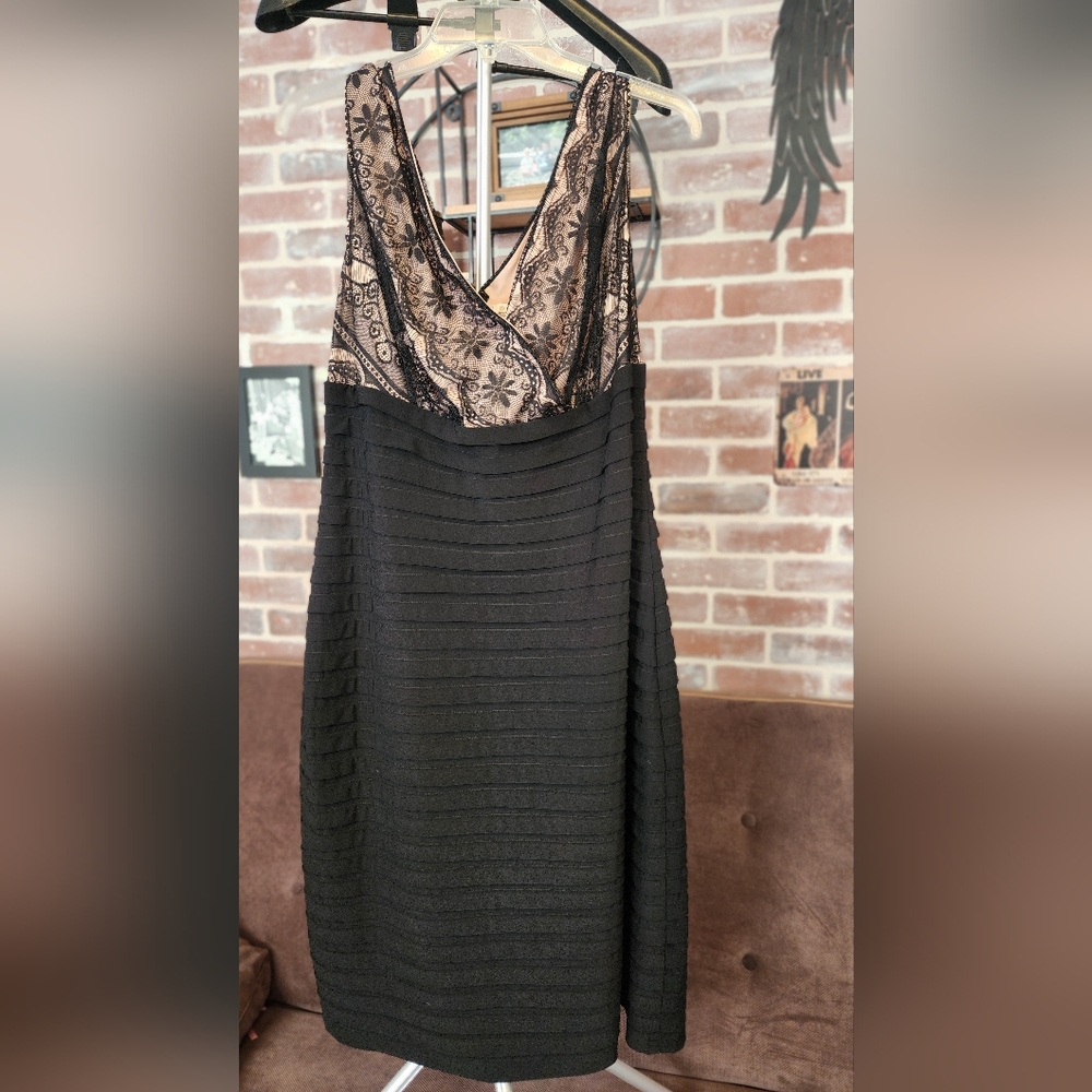 Signature Black and Cream Backless Dress